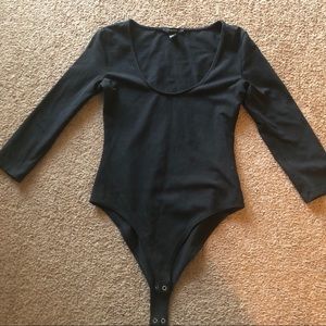 Forever 21 long sleeve black bodysuit